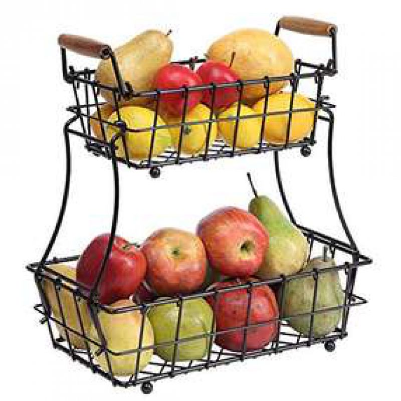 Tier Fruit Basket Bowl with Banana Hanger for Kitchen Countertop4