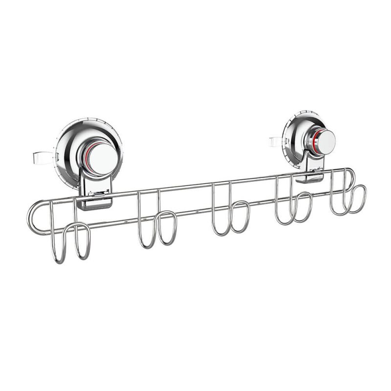 Push to Lock Powerful Vacuum Suction 5 Hooks 