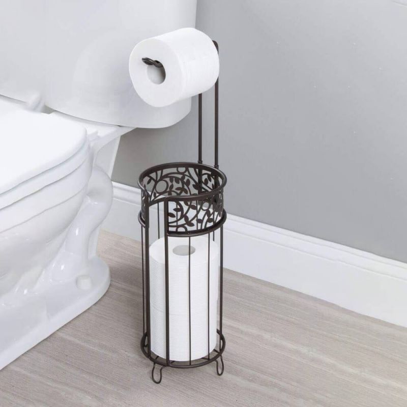 Matt Black Free Standing Toilet Roll Holder