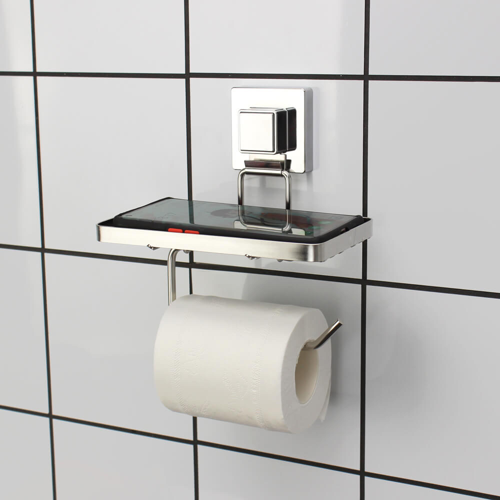 Bathroom Toilet Paper Holder with Phone Holder