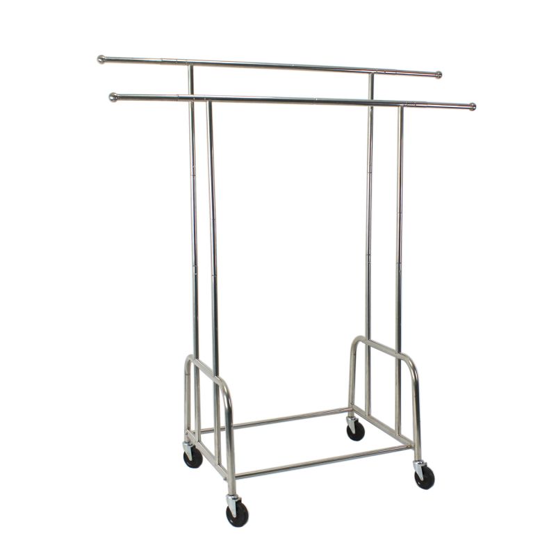 Removable Stainless Steel Garment Clothes Rack with Wheels