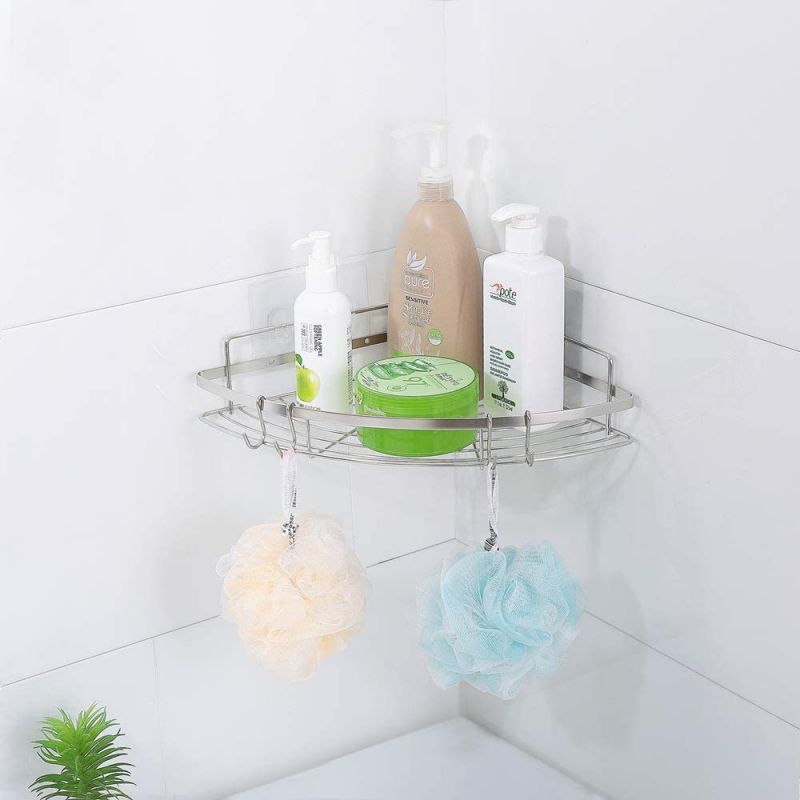 Stainless Steel Adhesive Corner Shower Caddy for Bathroom