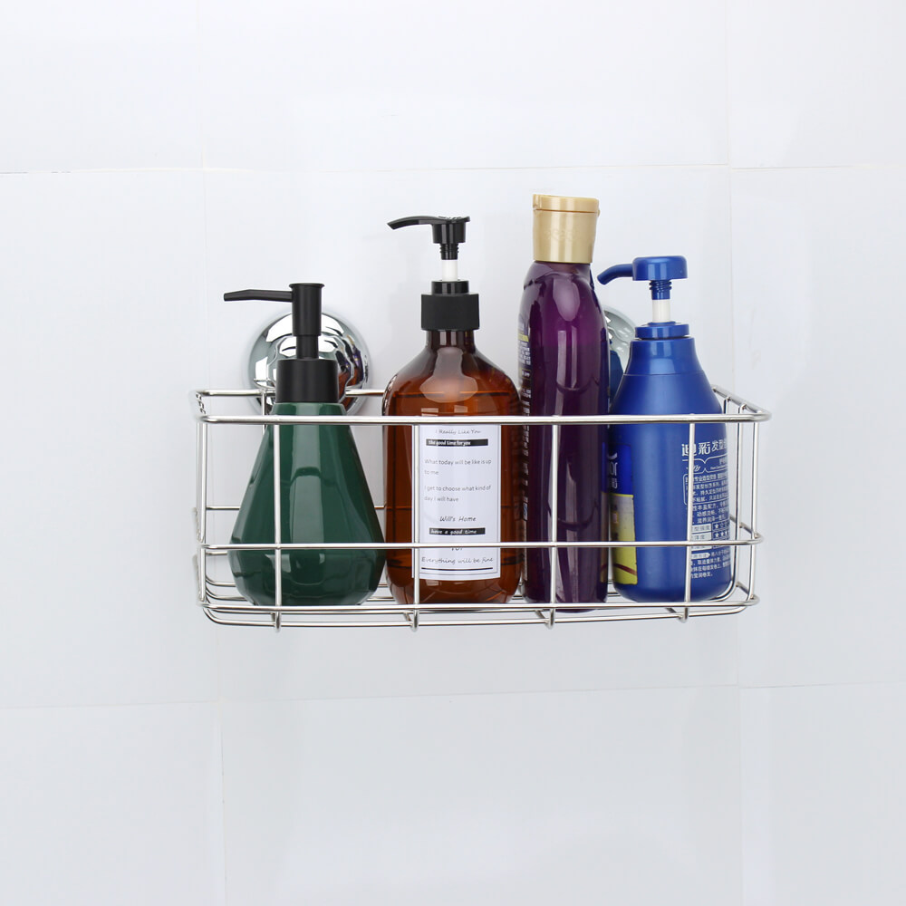 Bathroom Suction Cup Stainless Steel Shower Caddy