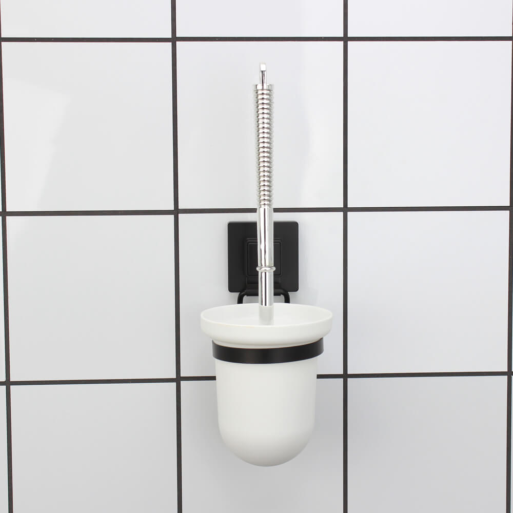 Suction Cup Toilet Brush Holder Set With Bathroom