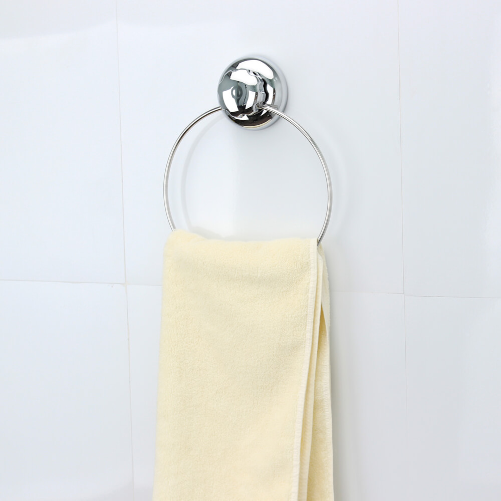 Wall Mounted Suction Cup Towel Ring for Bathroom 