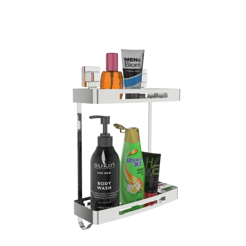 Bathroom 2 tier Shower Rack With Vacuum Suction Cup 